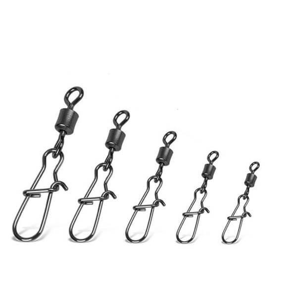 Вертлюг с карабином SNAP SWIVELS 10шт