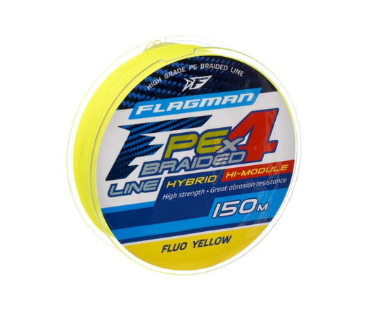 Шнур Flagman PE Hybrid F4 150м Fluo Yellow 0.26мм - Carpion -חנות דייג