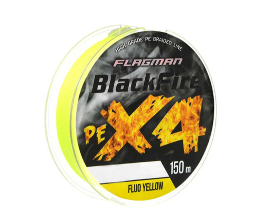 Шнур Flagman Blackfire PE X-4 150м Fluo Yellow - Carpion -חנות דייג