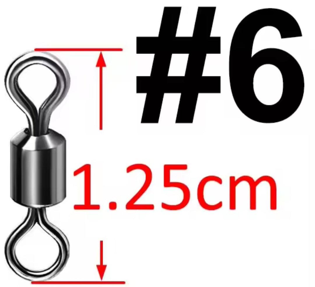 Вертлюг обычный поворотный Rolling Barrel Swivels #6 20шт