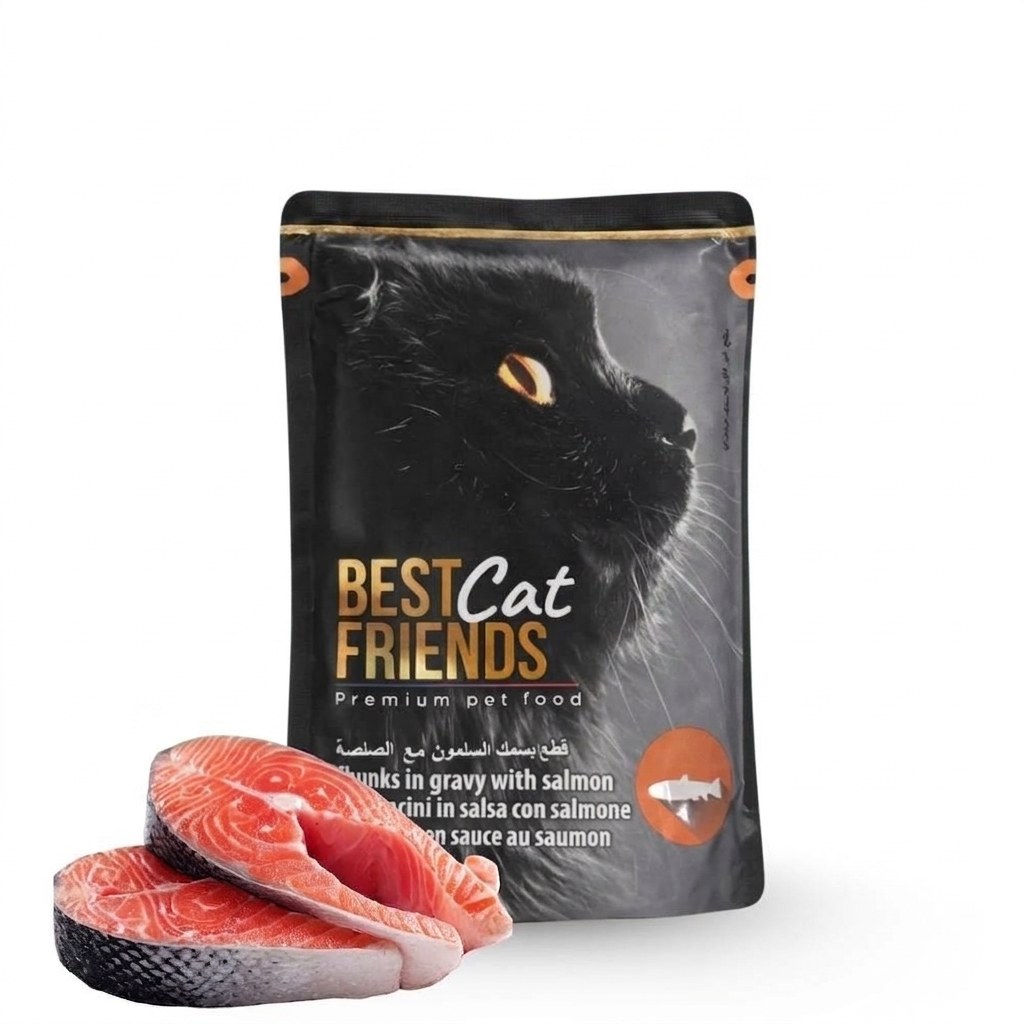 BEST Cat FRIENDS Premium – влажный корм для взрослых кошек - Курица Salmon 85г в магазине для рыбалки BEST Cat FRIENDS