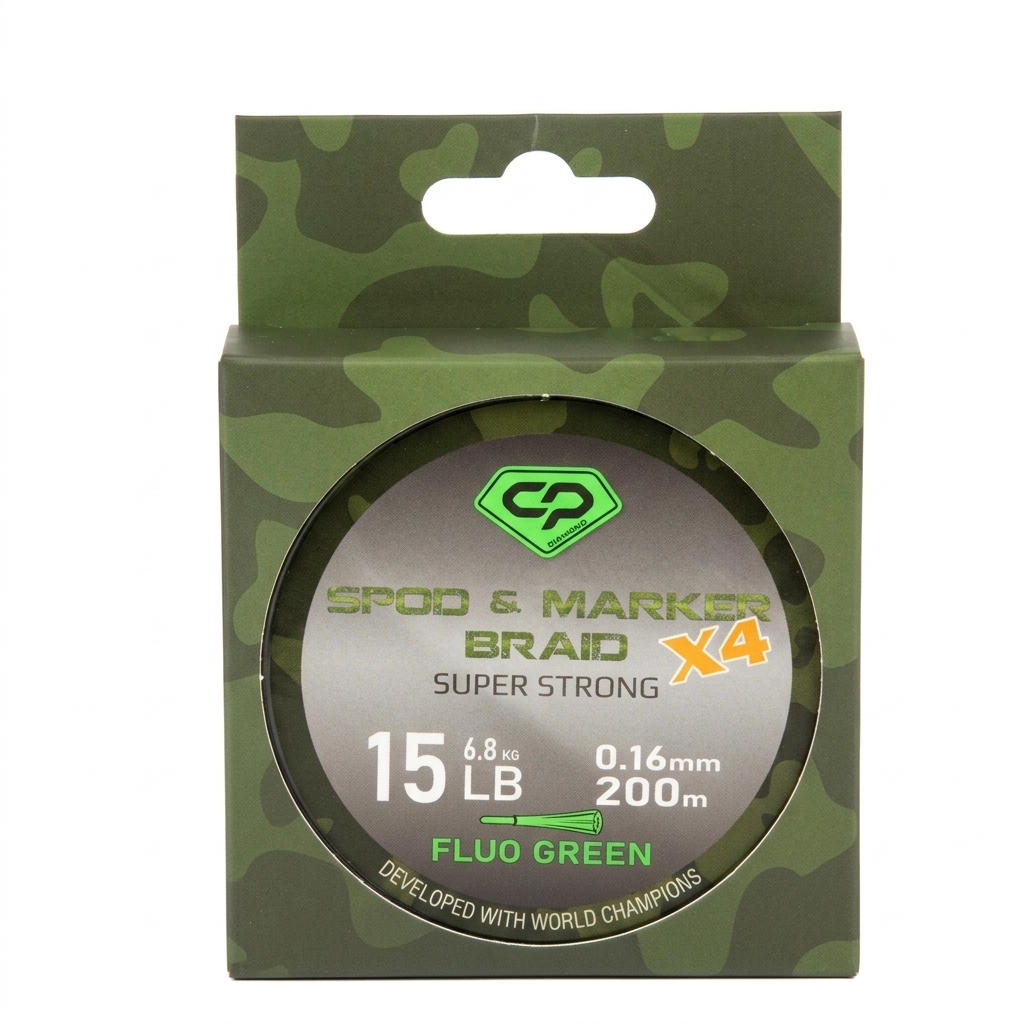 Carp Pro Spod & Marker Braid X4 (Fluo Green) 15lb в магазине для рыбалки Carp Pro