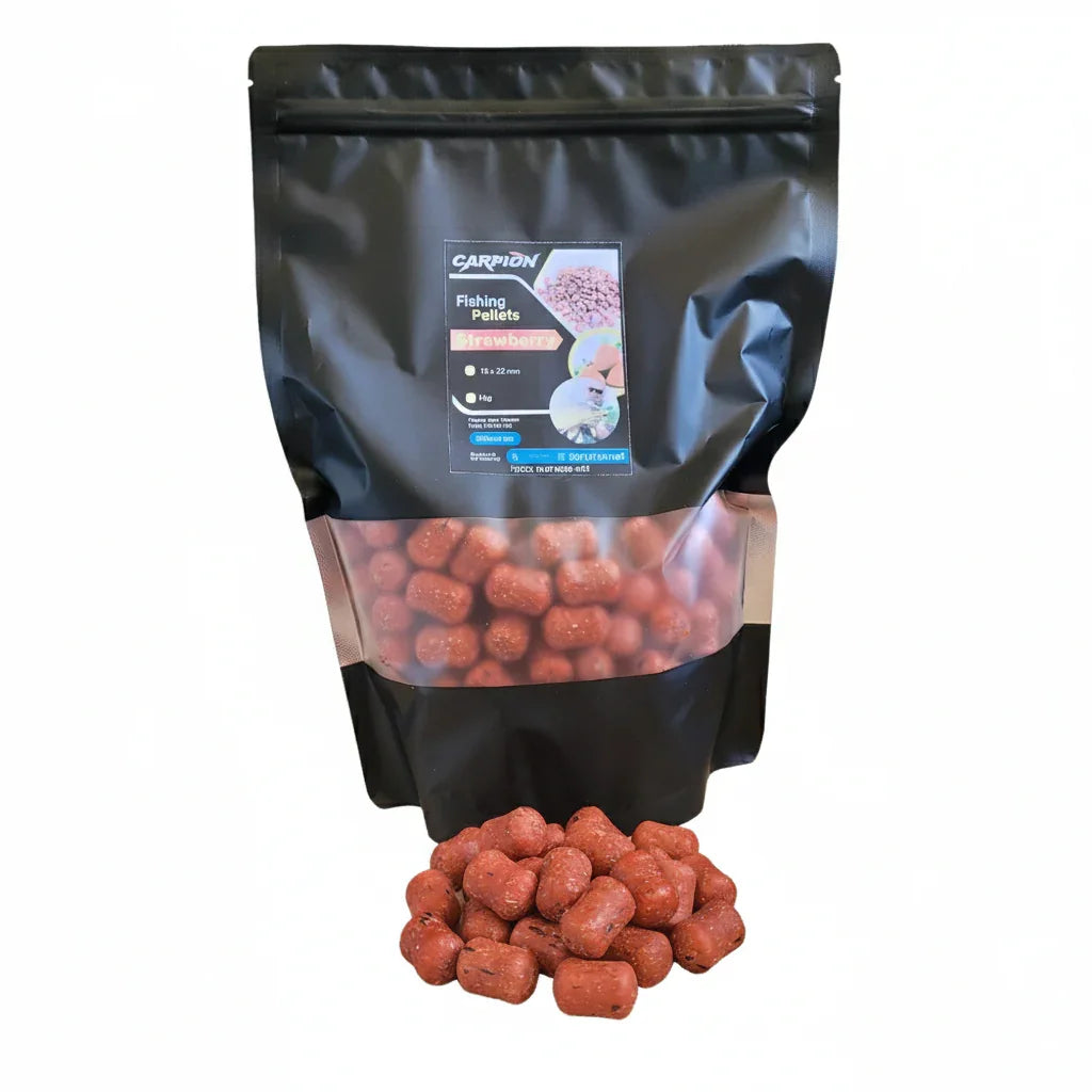 Пеллетс пылящий Клубника-Strawberry 18×22мм в магазине для рыбалки Carpion