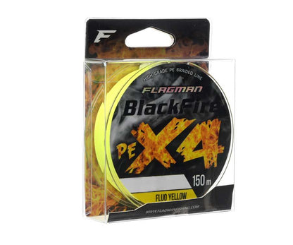 Шнур Flagman Blackfire PE X-4 150м Fluo Yellow - Carpion - חנות דייג בישראל