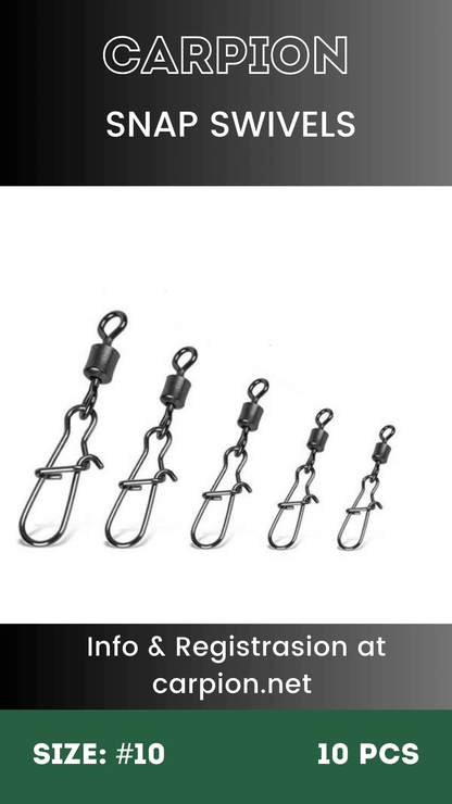 Вертлюг с карабином SNAP SWIVELS 10шт