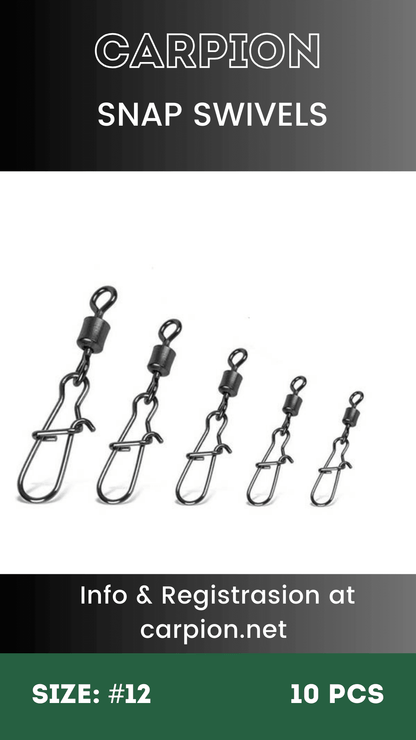 Вертлюг с карабином SNAP SWIVELS 10шт