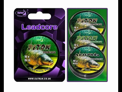 Katran Лидкор Lead core PITON camo green black 45Lb 10m