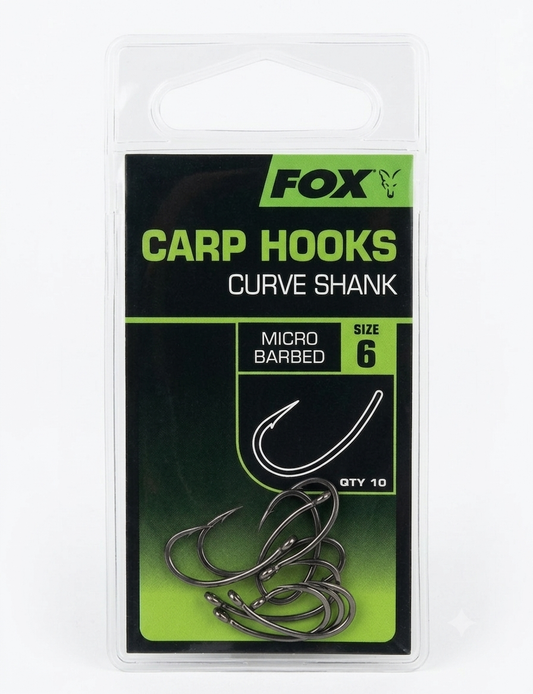 Крючки Fox Carp Hooks Curve Shank №6 в магазине для рыбалки Fox