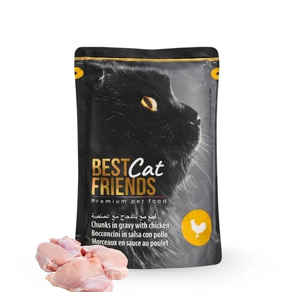 BEST Cat FRIENDS: Сочные кусочки с курицей в нежном соусе 85г в магазине для рыбалки BEST Cat FRIENDS