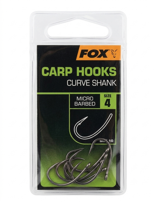 Крючки Fox Carp Hooks Curve Shank №4 в магазине для рыбалки Fox