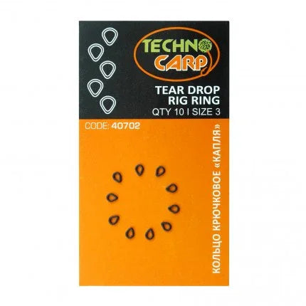 Кольцо крючковое капля "Tear drop rig ring" Technocarp חנות דייג