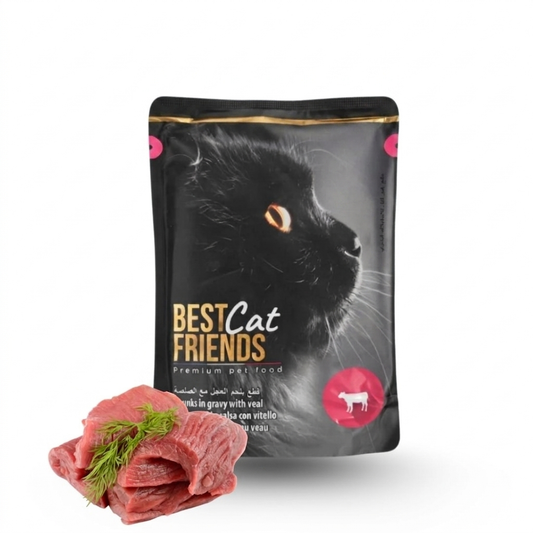 BEST Cat FRIENDS: Нежные кусочки с телятиной в соусе 85г