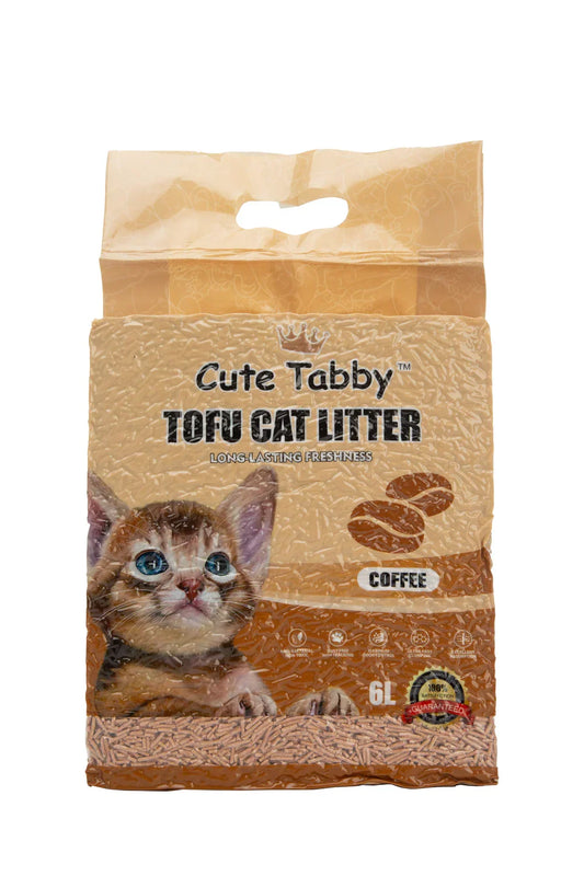 Наполнитель для кошачьего туалета Cute Tabby Tofu Cat Litter с ароматом кофе 6л в магазине для рыбалки Cute Tabby