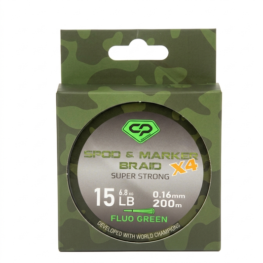 Carp Pro Spod & Marker Braid X4 (Fluo Green) 15lb в магазине для рыбалки Carp Pro