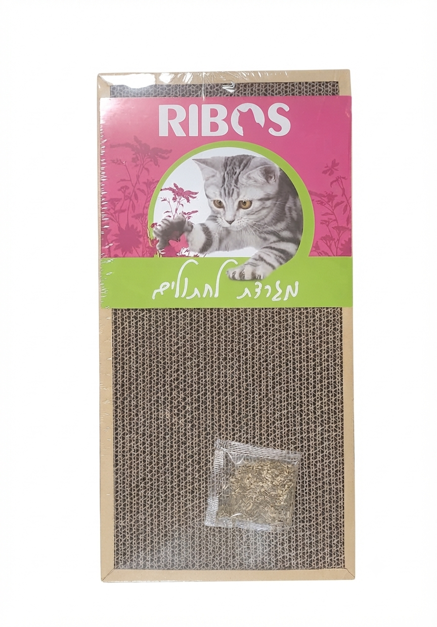 Когтеточка-картонка для кошек RIBOS с кошачьей мятой