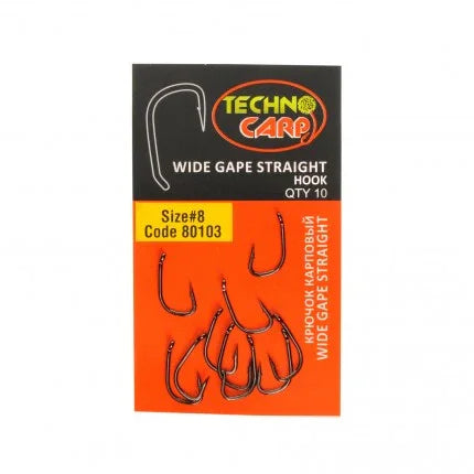 Крючок карповый "Wide Gape Straight" №8 Technocarp חנות דייג