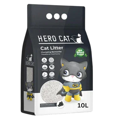 Наполнитель для кошачьего туалета HERO CAT CARBON (10 л) в магазине для рыбалки Petsan Bentonit