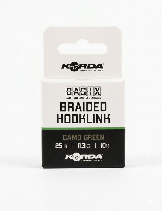 Korda BASIX Braided Hooklink (Camo Green) 25lb в магазине для рыбалки Korda