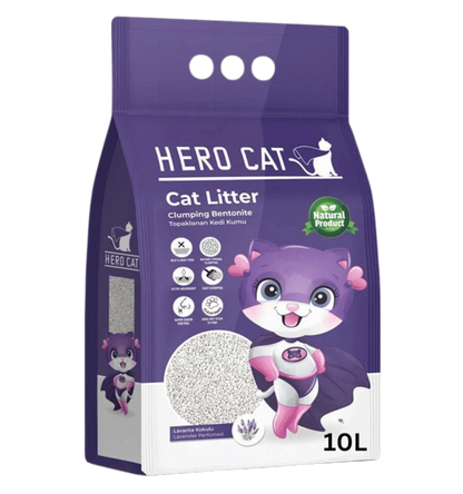 Наполнитель для кошачьего туалета Hero Cat (Лаванда) 10л в магазине для рыбалки Petsan Bentonit