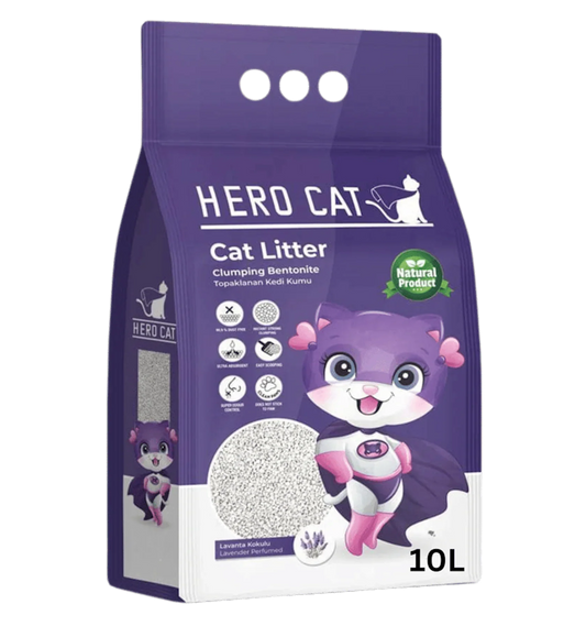 Наполнитель для кошачьего туалета Hero Cat (Лаванда) 10л в магазине для рыбалки Petsan Bentonit
