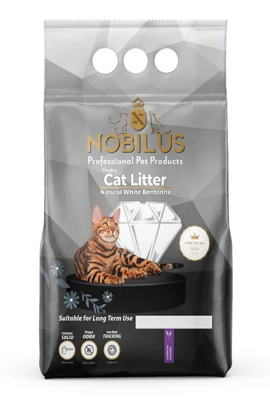 Премиальный наполнитель Nobilus: Natural White Bentonite Лаванда (10л) в магазине для рыбалки Nobilus