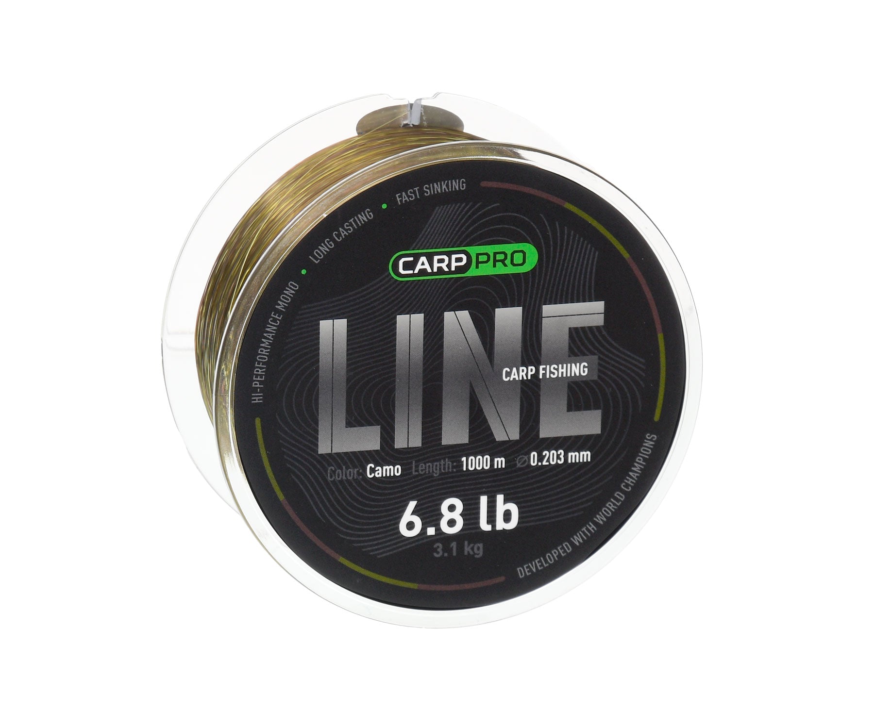 Леска Carp Pro Camo быстро тонущая 1000м 0.309мм в магазине для рыбалки Carp Pro