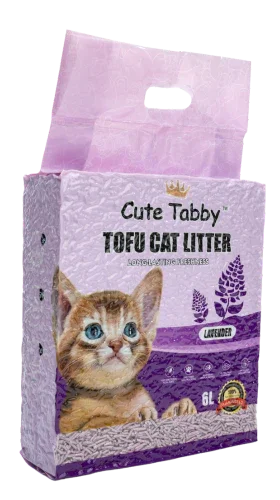 Наполнитель для кошачьего туалета Cute Tabby Tofu Cat Litter с ароматом лаванды 6л в магазине для рыбалки Cute Tabby